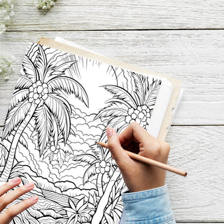 50 Serene Palm Printable Coloring Pages For Kids & Adults (INSTANT DOWNLOAD)