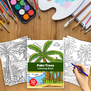 50 Serene Palm Printable Coloring Pages For Kids & Adults (INSTANT DOWNLOAD)