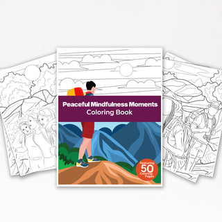 50 Peaceful Mindfulness Moment Printable Coloring Pages For Kids & Adults (INSTANT DOWNLOAD)
