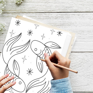 50 Amazing Pisces Printable Coloring Pages For Kids & Adults (INSTANT DOWNLOAD)