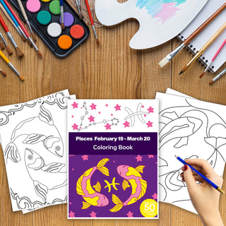 50 Amazing Pisces Printable Coloring Pages For Kids & Adults (INSTANT DOWNLOAD)