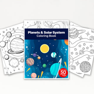 50 Galactic Planets Printable Coloring Pages For Kids & Adults (INSTANT DOWNLOAD)