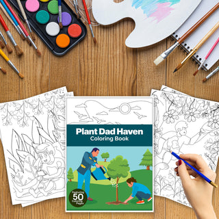 50 Plant Dad Haven Printable Coloring Pages For Kids & Adults (INSTANT DOWNLOAD)