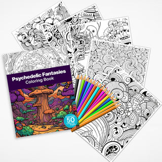 50 Vivid Psychedelic Printable Coloring Pages For Kids & Adults (INSTANT DOWNLOAD)