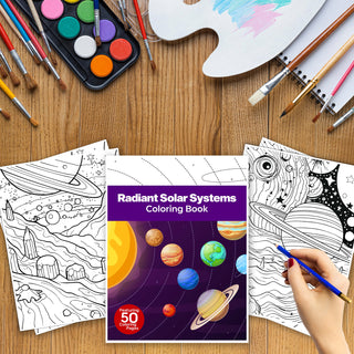 50 Radiant Solar System Printable Coloring Pages For Kids & Adults (INSTANT DOWNLOAD)