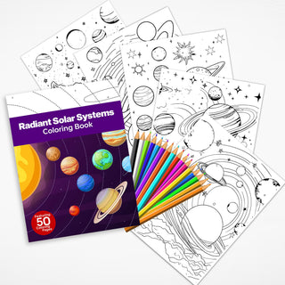 50 Radiant Solar System Printable Coloring Pages For Kids & Adults (INSTANT DOWNLOAD)