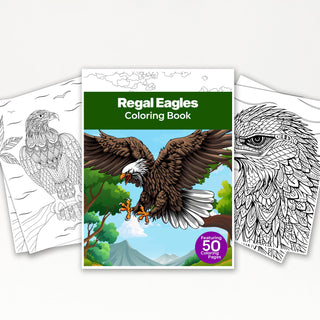 50 Regal Eagles Printable Coloring Pages For Kids & Adults (INSTANT DOWNLOAD)