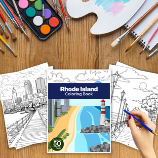 50 Amazing Rhode Island Printable Coloring Pages For Kids & Adults (INSTANT DOWNLOAD)