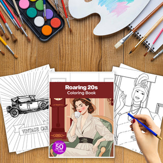 50 Glamorous Roaring 20s Printable Coloring Pages For Adults (INSTANT DOWNLOAD)