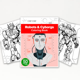 50 Futuristic Robot Printable Coloring Pages For Kids & Adults (INSTANT DOWNLOAD)