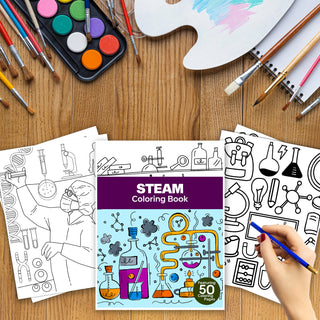 50 Inspiring STEAM Printable Coloring Pages For Kids & Adults (INSTANT DOWNLOAD)