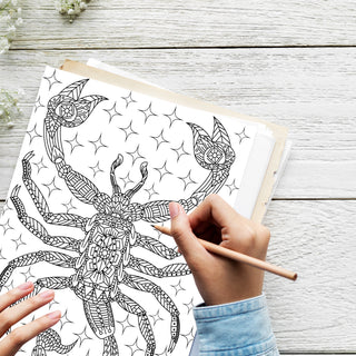 50 Amazing Scorpio Printable Coloring Pages For Kids & Adults (INSTANT DOWNLOAD)