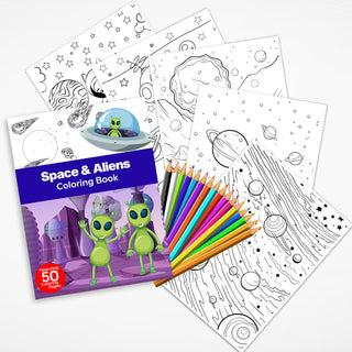 50 Cosmic Alien Printable Coloring Pages For Kids & Adults (INSTANT DOWNLOAD)