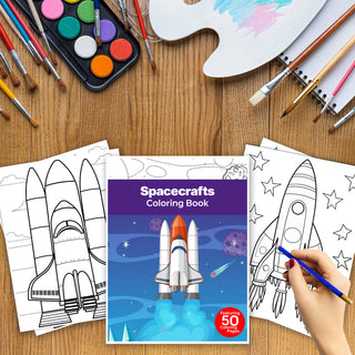 50 Dynamic Spacecraft Printable Coloring Pages For Kids & Adults (INSTANT DOWNLOAD)