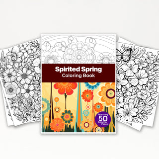 50 Spirited Spring Printable Coloring Pages For Kids & Adults (INSTANT DOWNLOAD)
