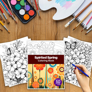 50 Spirited Spring Printable Coloring Pages For Kids & Adults (INSTANT DOWNLOAD)