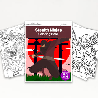 50 Thrilling Ninjas Printable Coloring Pages For Kids & Adults (INSTANT DOWNLOAD)