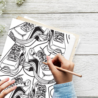 50 Stylish Shoe Printable Coloring Pages For Kids & Adults (INSTANT DOWNLOAD)