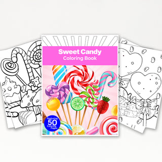 50 Sweet Candy Printable Coloring Pages For Kids & Adults (INSTANT DOWNLOAD)