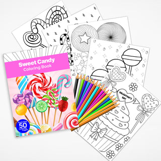 50 Sweet Candy Printable Coloring Pages For Kids & Adults (INSTANT DOWNLOAD)