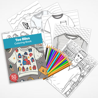 50 Tee Bliss Printable Coloring Pages For Kids & Adults (INSTANT DOWNLOAD)