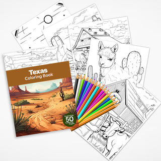 50 Amazing Texas Printable Coloring Pages For Kids & Adults (INSTANT DOWNLOAD)