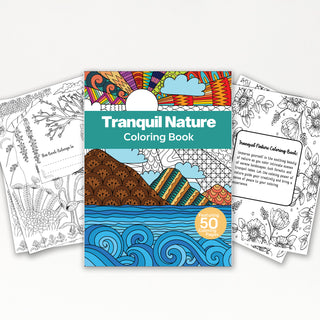 50 Tranquil Nature Printable Coloring Pages For Kids & Adults (INSTANT DOWNLOAD)