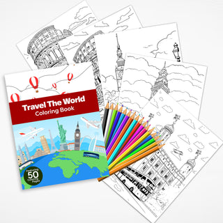 50 Wanderlust Travel Printable Coloring Pages For Kids & Adults (INSTANT DOWNLOAD)