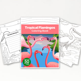 50 Tropical Flamingo Printable Coloring Pages For Kids & Adults (INSTANT DOWNLOAD)