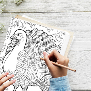 50 Festive Turkey Printable Coloring Pages For Kids & Adults (INSTANT DOWNLOAD)