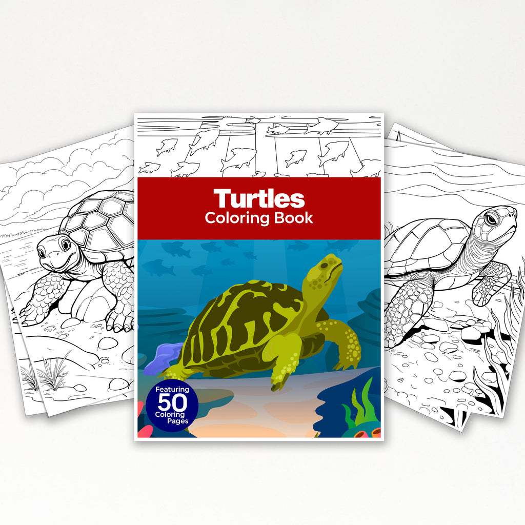 5th Element Turtle 50 Serene Turtle Printable Coloring Pages For Kids & Adults (INSTANT D ...