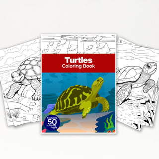 50 Serene Turtle Printable Coloring Pages For Kids & Adults (INSTANT DOWNLOAD)