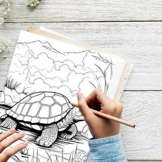 50 Serene Turtle Printable Coloring Pages For Kids & Adults (INSTANT DOWNLOAD)