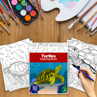 50 Serene Turtle Printable Coloring Pages For Kids & Adults (INSTANT DOWNLOAD)