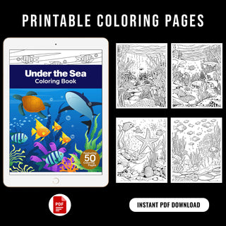 50 Enchanting Under the Sea Printable Coloring Pages For Kids & Adults (INSTANT DOWNLOAD)