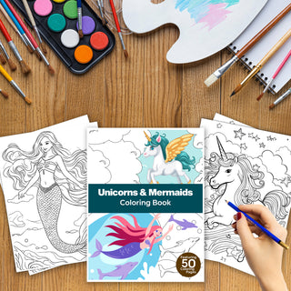 50 Magical Mermaid Printable Coloring Pages For Kids & Adults (INSTANT DOWNLOAD)