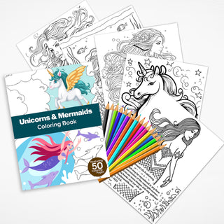 50 Magical Mermaid Printable Coloring Pages For Kids & Adults (INSTANT DOWNLOAD)