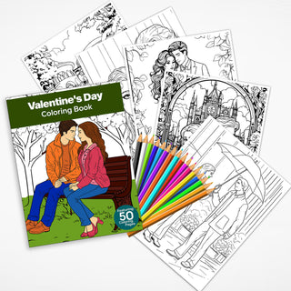 50 Valentine’s Day Printable Coloring Pages For Kids & Adults (INSTANT DOWNLOAD)