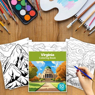 50 Amazing Virginia Printable Coloring Pages For Kids & Adults (INSTANT DOWNLOAD)