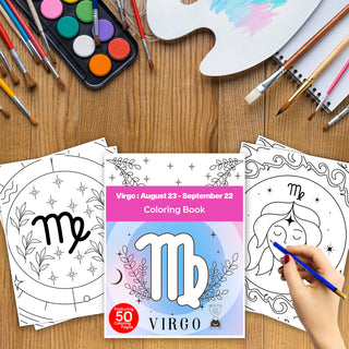 50 Amazing Virgo Printable Coloring Pages For Kids & Adults (INSTANT DOWNLOAD)