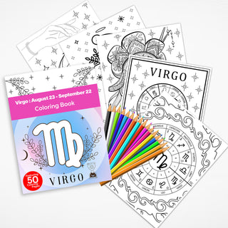 50 Amazing Virgo Printable Coloring Pages For Kids & Adults (INSTANT DOWNLOAD)