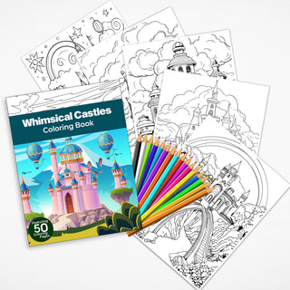 50 Whimsical Castle Printable Coloring Pages For Kids & Adults (INSTANT DOWNLOAD)