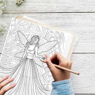 50 Whimsical Fairy Printable Coloring Pages For Kids & Adults (INSTANT DOWNLOAD)
