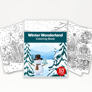 50 Winter Wonderland Printable Coloring Pages For Kids & Adults (INSTANT DOWNLOAD)