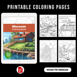 50 Best Wisconsin Printable Coloring Pages For Adults & Kids (INSTANT DOWNLOAD)