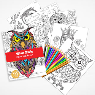 50 Wise Owl Printable Coloring Pages For Kids & Adults (INSTANT DOWNLOAD)