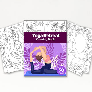50 Yoga Retreat Printable Coloring Pages For Kids & Adults (INSTANT DOWNLOAD)