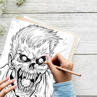 50 Thrilling Zombie Printable Coloring Pages For Kids & Adults (INSTANT DOWNLOAD)