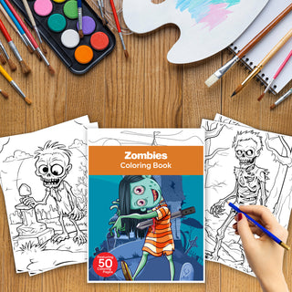 50 Thrilling Zombie Printable Coloring Pages For Kids & Adults (INSTANT DOWNLOAD)