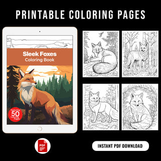 50 Captivating Fox Printable Coloring Pages For Kids & Adults (INSTANT DOWNLOAD)